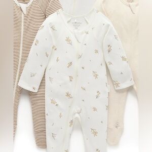 PUREBABY Vanilla Wattle Bee Essentials Zip Growsuit